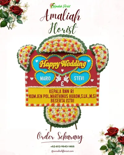 Karangan Papan Bunga Pernikahan di Pipitan